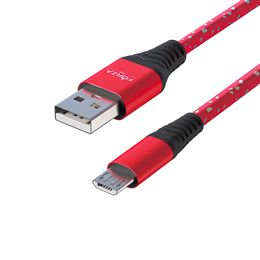 Кабель для зарядки USB(A)-microUSB FORZA Звёздное небо, 1м, 2А, 4 цвета, пакет, арт.№ 916-224