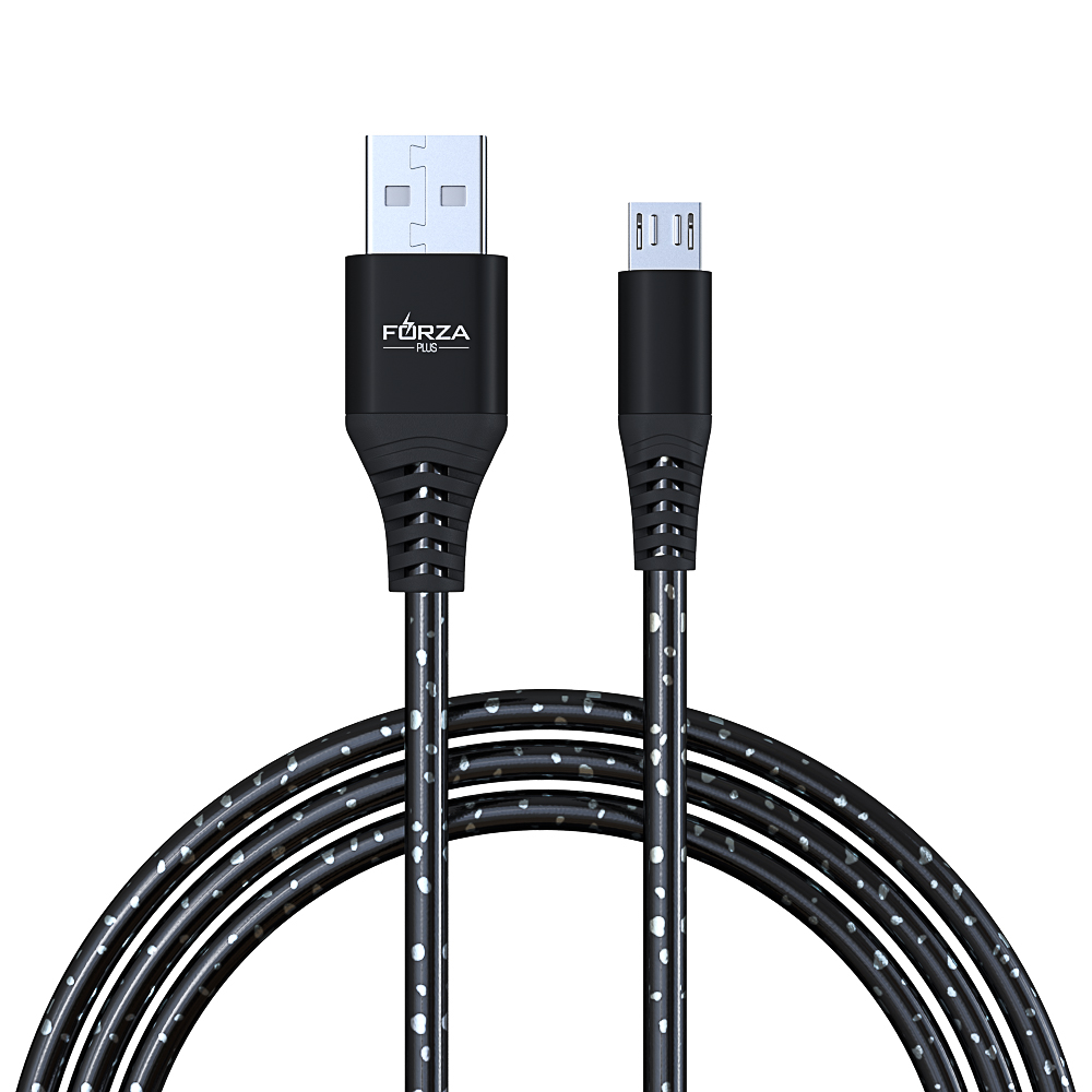 Кабель для зарядки USB(A)-microUSB FORZA Звёздное небо, 1м, 2А, 4 цвета, пакет, арт.№ 916-224