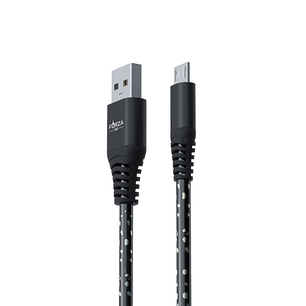 Кабель для зарядки USB(A)-microUSB FORZA Звёздное небо, 1м, 2А, 4 цвета, пакет, арт.№ 916-224