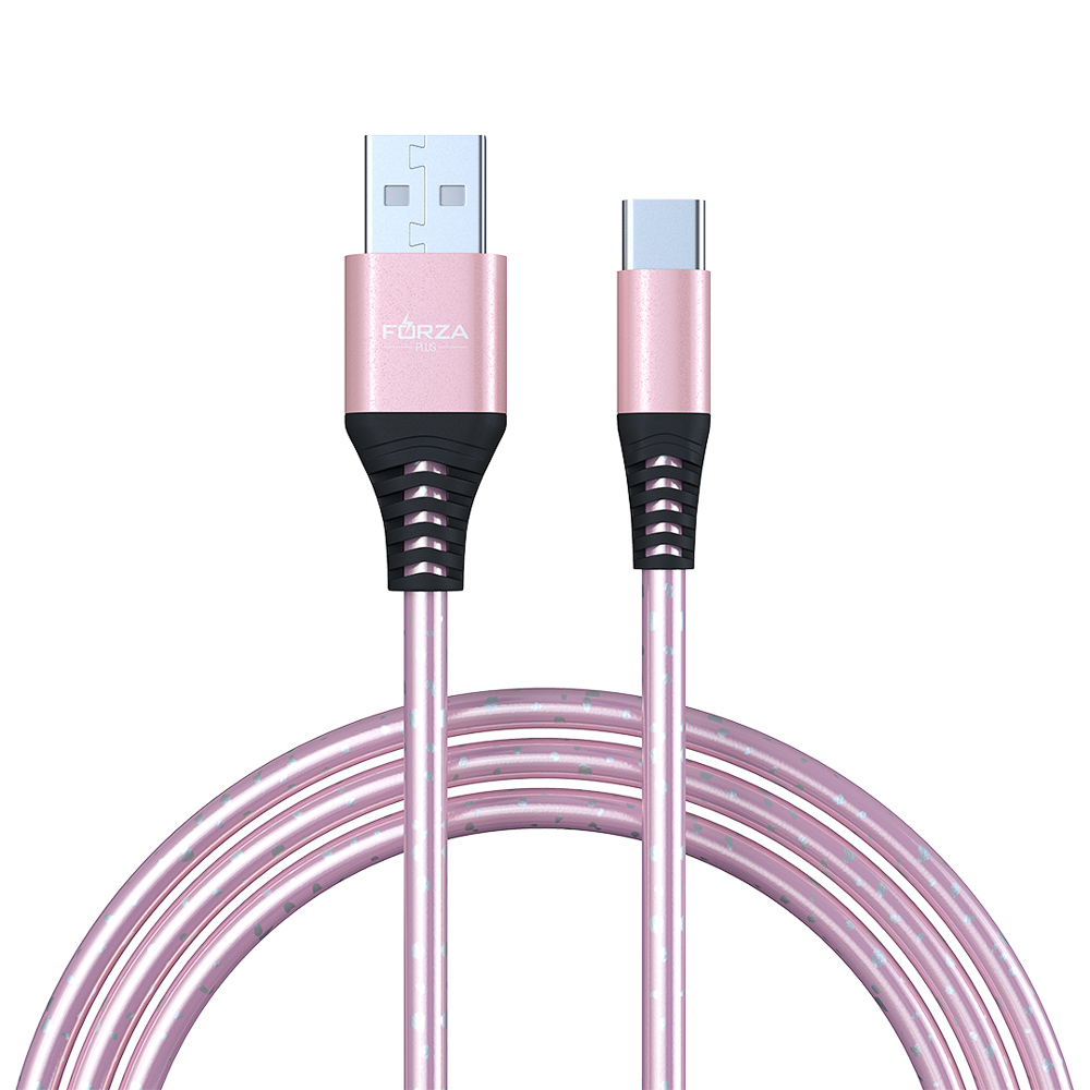 Кабель для зарядки USB(A)-Type C FORZA Звёздное небо, 1м, 2А, 4 цвета, пакет, арт.№ 916-226