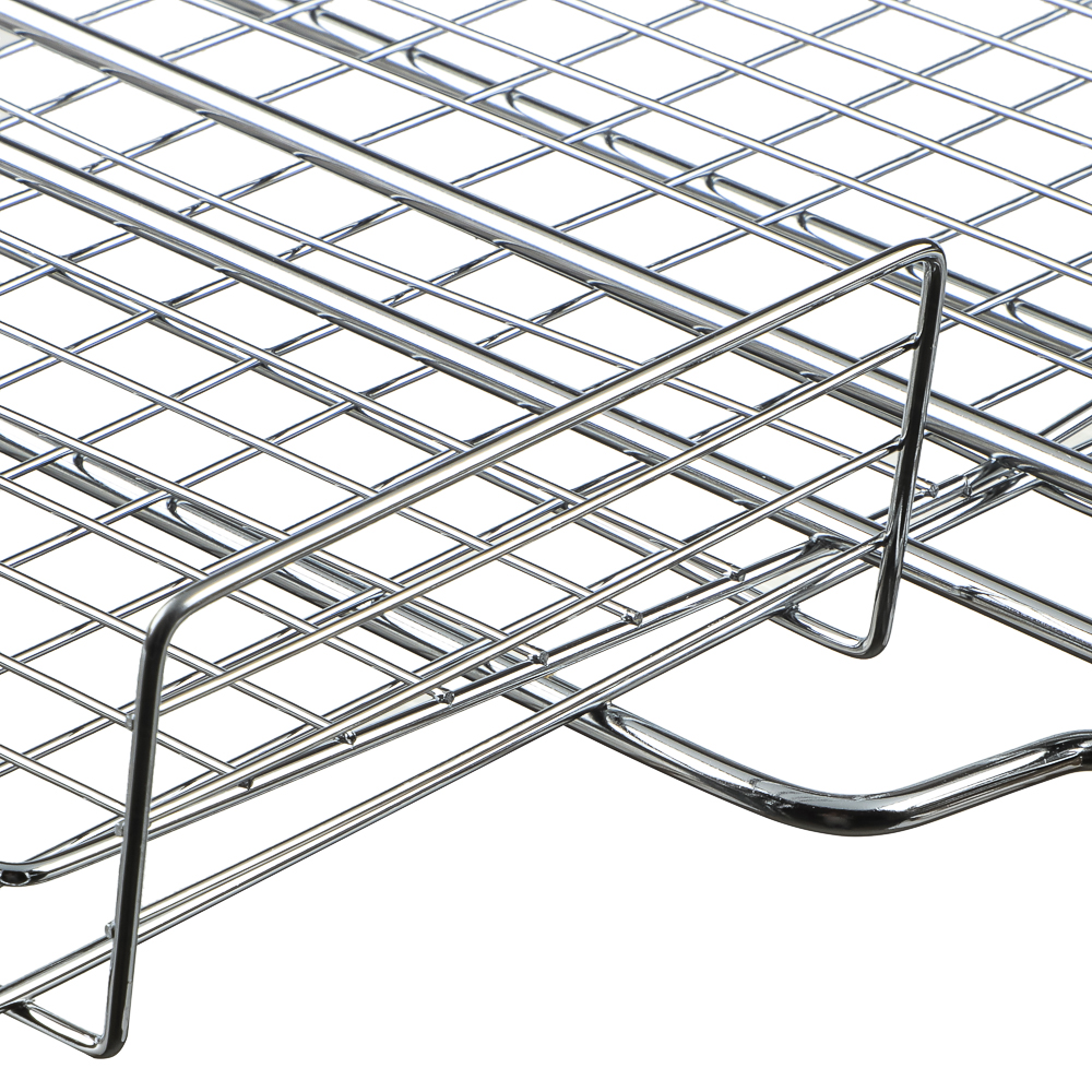 Решётка гриль хром со съёмной ручкой тм GRILLBOOM, 57x30x24, глубина 5см, хромированная сталь, арт.№ 104-047