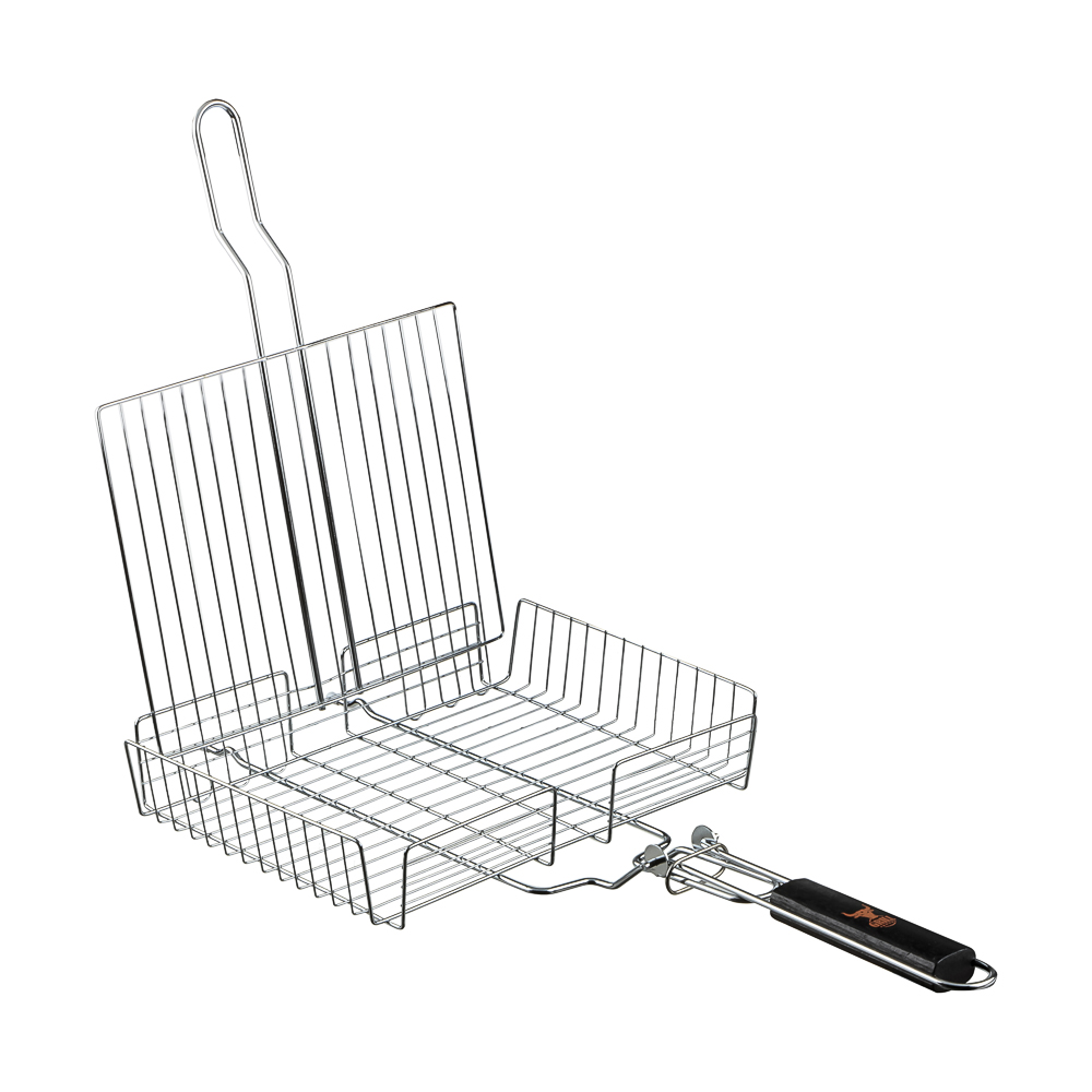 Решётка гриль хром со съёмной ручкой тм GRILLBOOM, 57x30x24, глубина 5см, хромированная сталь, арт.№ 104-047