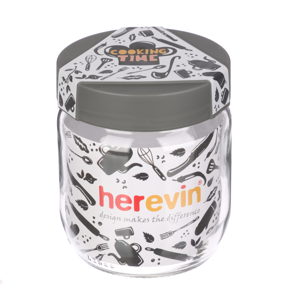 HEREVIN Китчен вайт Банка для сыпучих продуктов, стекло, 425мл, 142357-003, арт.№ 828-315