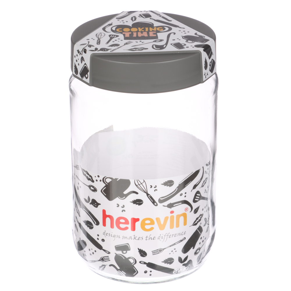 HEREVIN Китчен вайт Банка для сыпучих продуктов, стекло, 660мл, 142367-003, арт.№ 828-316