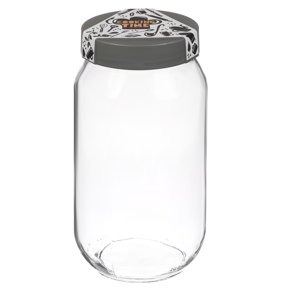 HEREVIN Китчен вайт Банка для сыпучих продуктов, стекло, 1000мл, 142377-003, арт.№ 828-317