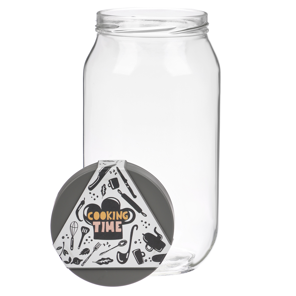 HEREVIN Китчен вайт Банка для сыпучих продуктов, стекло, 1000мл, 142377-003, арт.№ 828-317