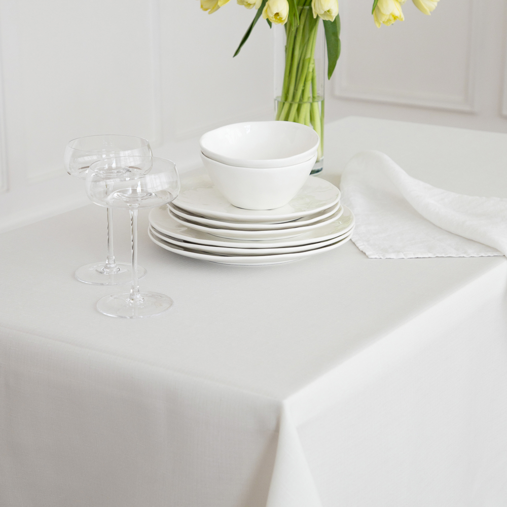 PROVANCE Милк Скатерть текстильная 140х230см лён с водоотталкивающей пропиткой, 100% пэ, молочный, арт.№ 435-122