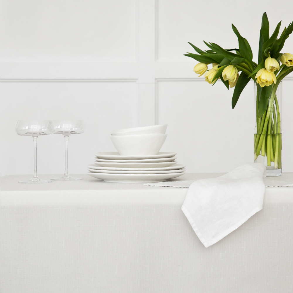PROVANCE Милк Скатерть текстильная 140х230см лён с водоотталкивающей пропиткой, 100% пэ, молочный, арт.№ 435-122