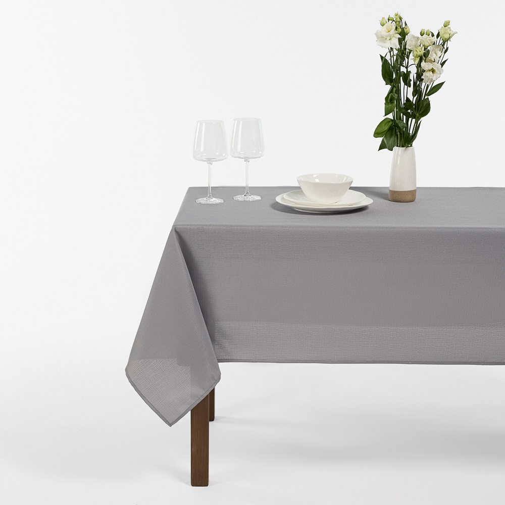 PROVANCE Бейкери Скатерть текстильная 140х230см лён с водоотталкивающей пропиткой, 100% пэ, серый, арт.№ 435-124