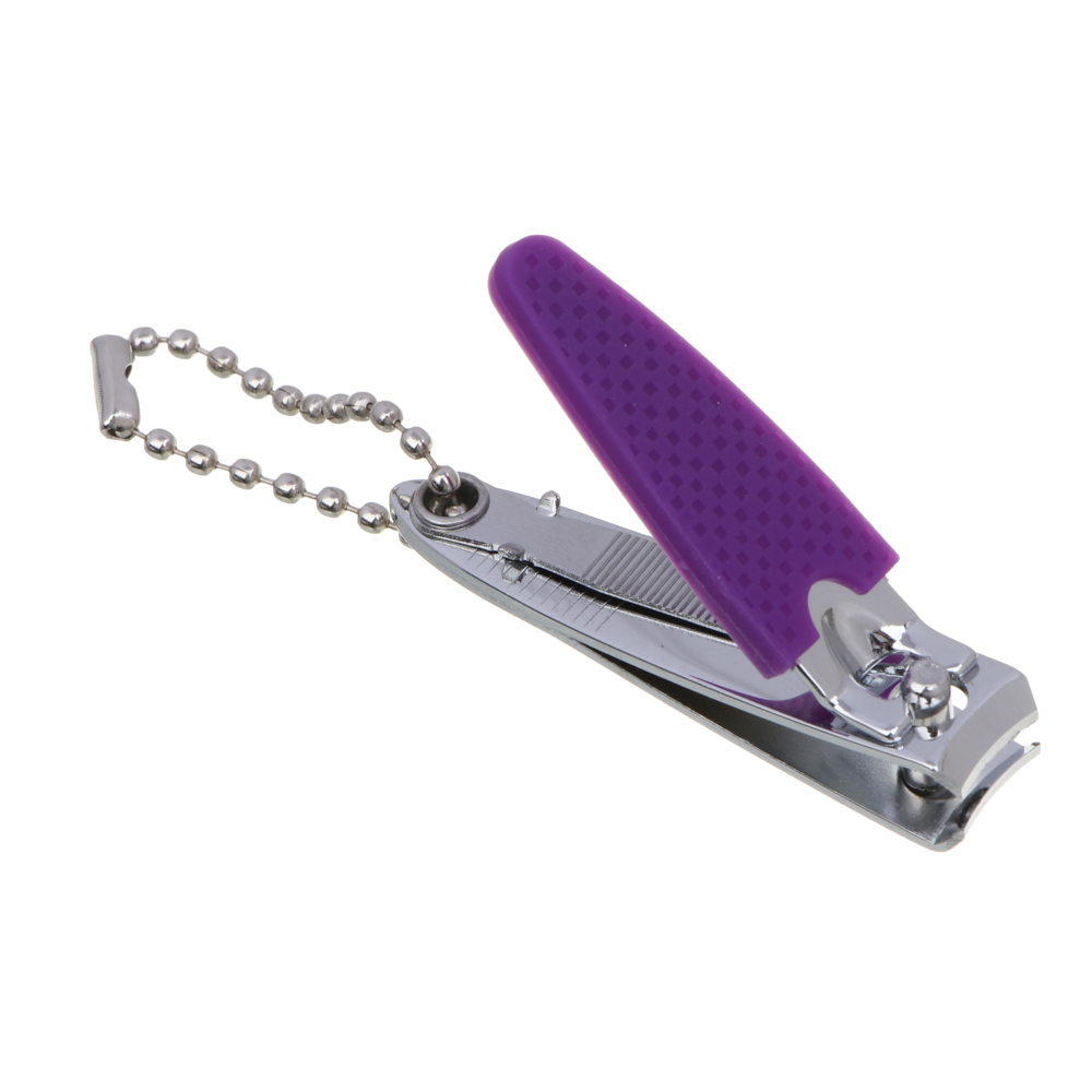 ЮНИLOOK Книпсер для ногтей с силиконовой ручкой и пилкой, длина лезвий 10мм, металл, 5,2см, 2-3 цвет, арт.№ 305-256