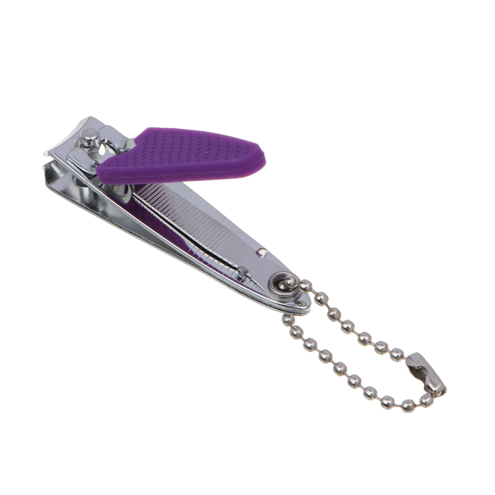 ЮНИLOOK Книпсер для ногтей с силиконовой ручкой и пилкой, длина лезвий 10мм, металл, 5,2см, 2-3 цвет, арт.№ 305-256