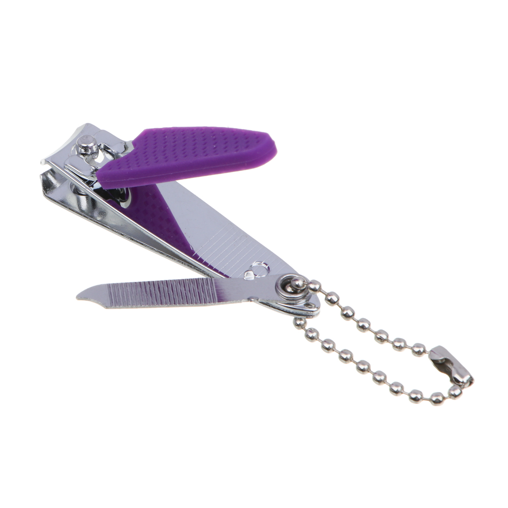 ЮНИLOOK Книпсер для ногтей с силиконовой ручкой и пилкой, длина лезвий 10мм, металл, 5,2см, 2-3 цвет, арт.№ 305-256