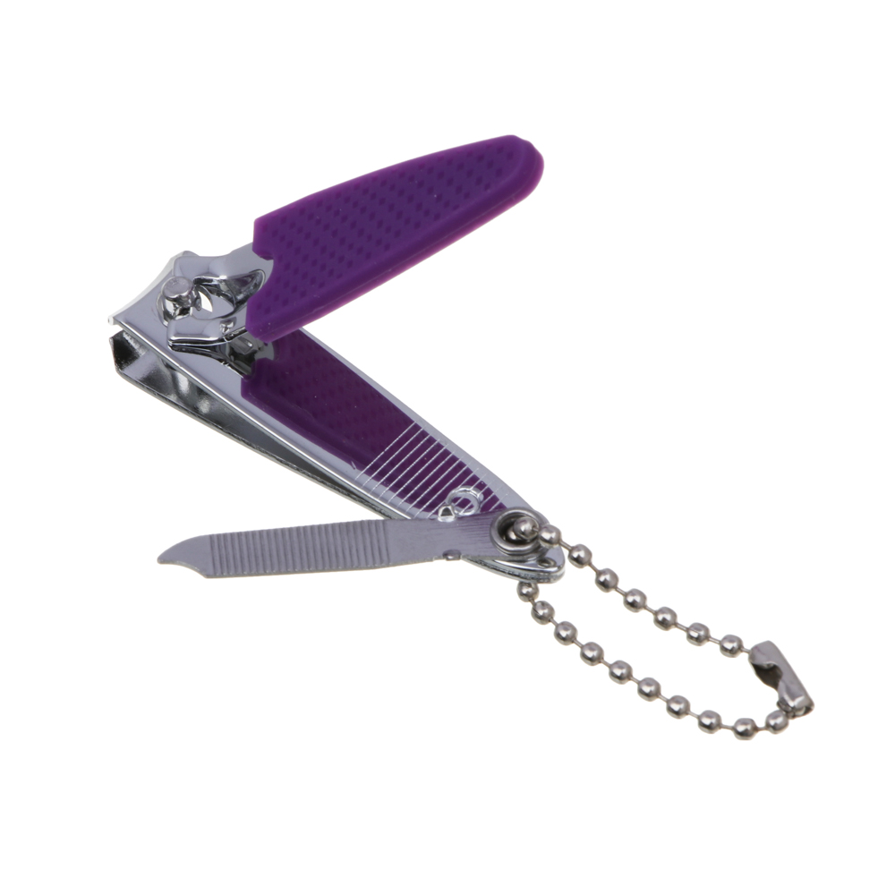 ЮНИLOOK Книпсер для ногтей с силиконовой ручкой и пилкой, длина лезвий 10мм, металл, 5,2см, 2-3 цвет, арт.№ 305-256