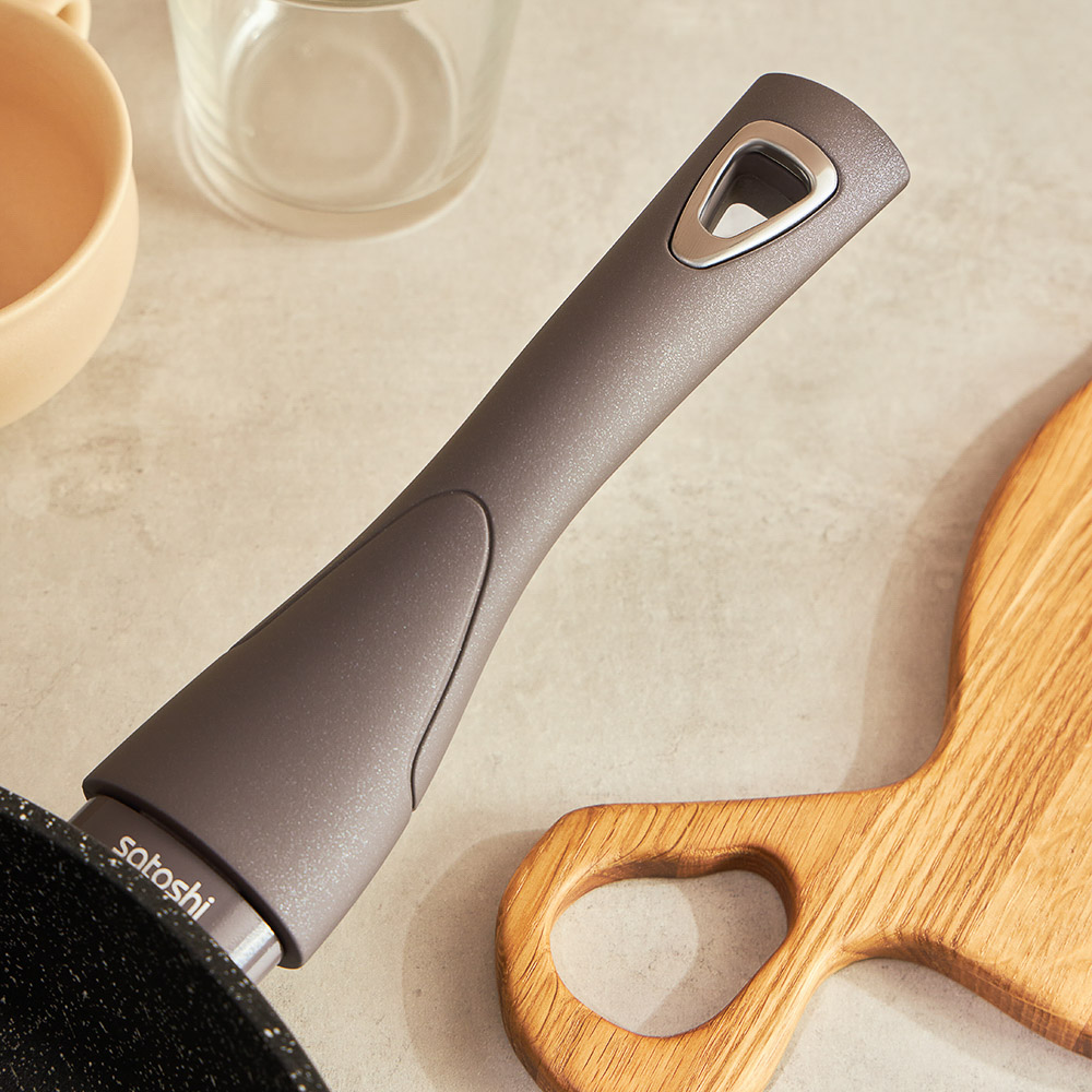 SATOSHI Валькур Сковорода литая глубокая d=24см, антипригарное покрытие мрамор, индукция, арт.№ 846-474