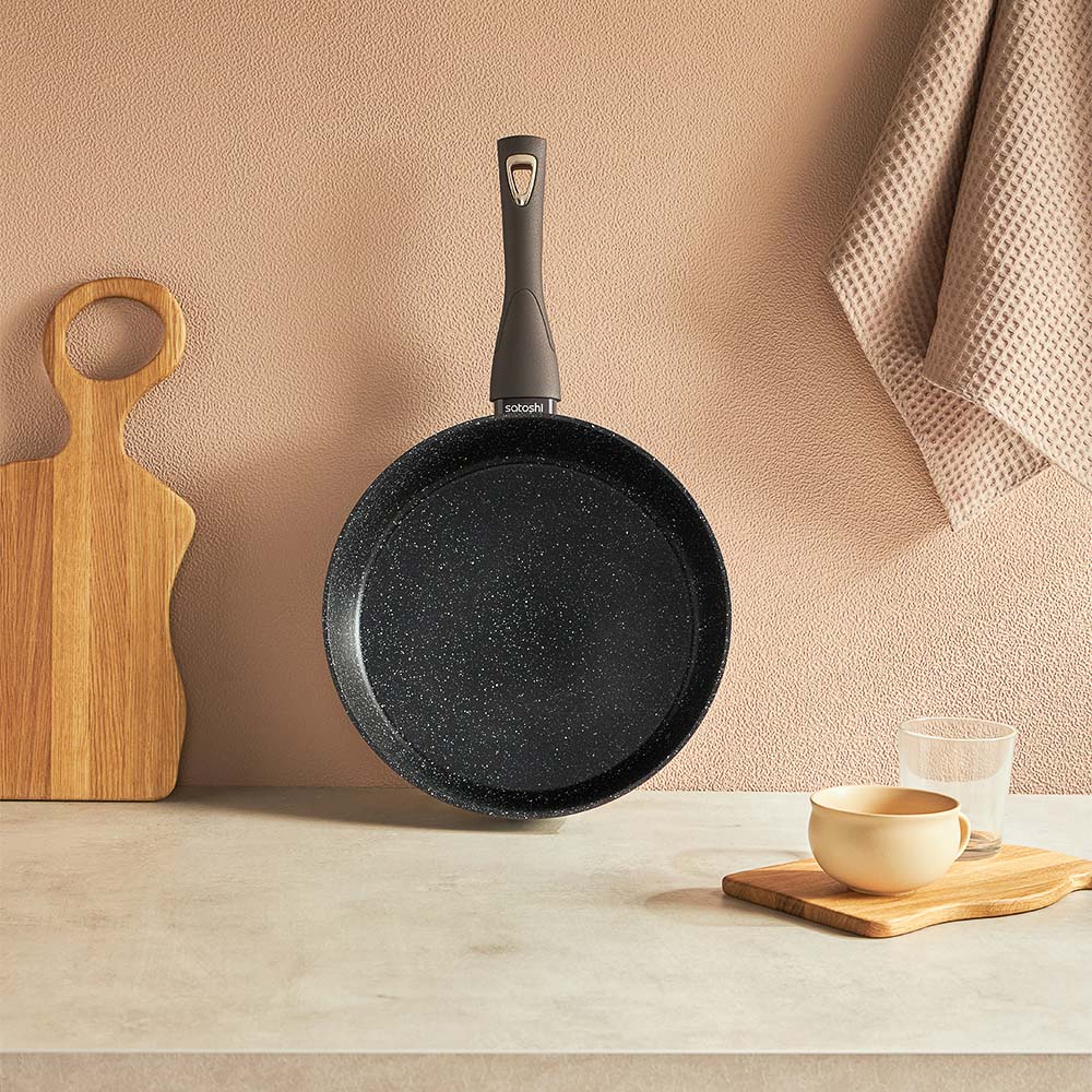 SATOSHI Валькур Сковорода литая глубокая d=28см, антипригарное покрытие мрамор, индукция, арт.№ 846-475