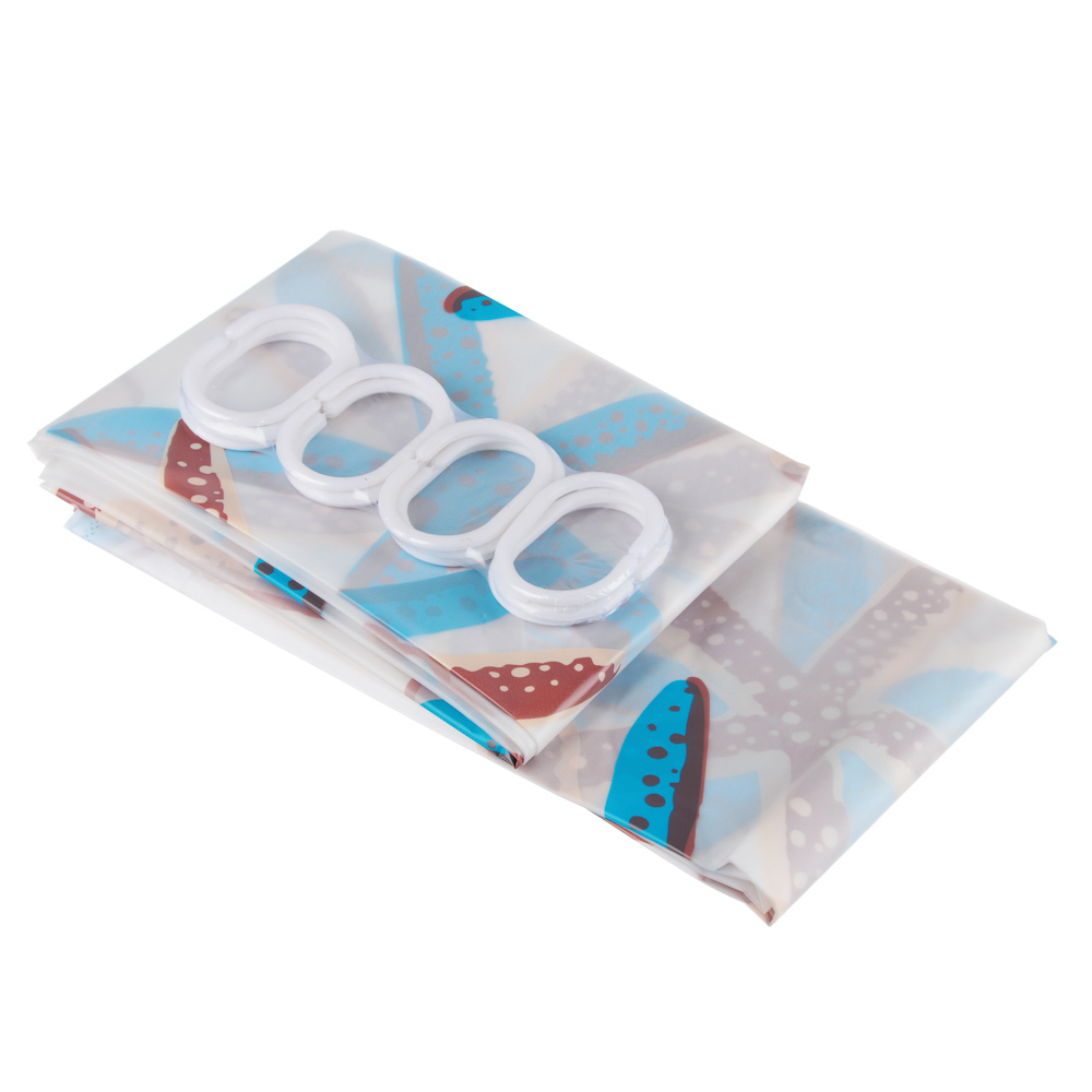 VETTA Шторка для ванной, ПЕВА, 46 г/м2, 180x180см, "Мэринелла", арт.№ 461-169