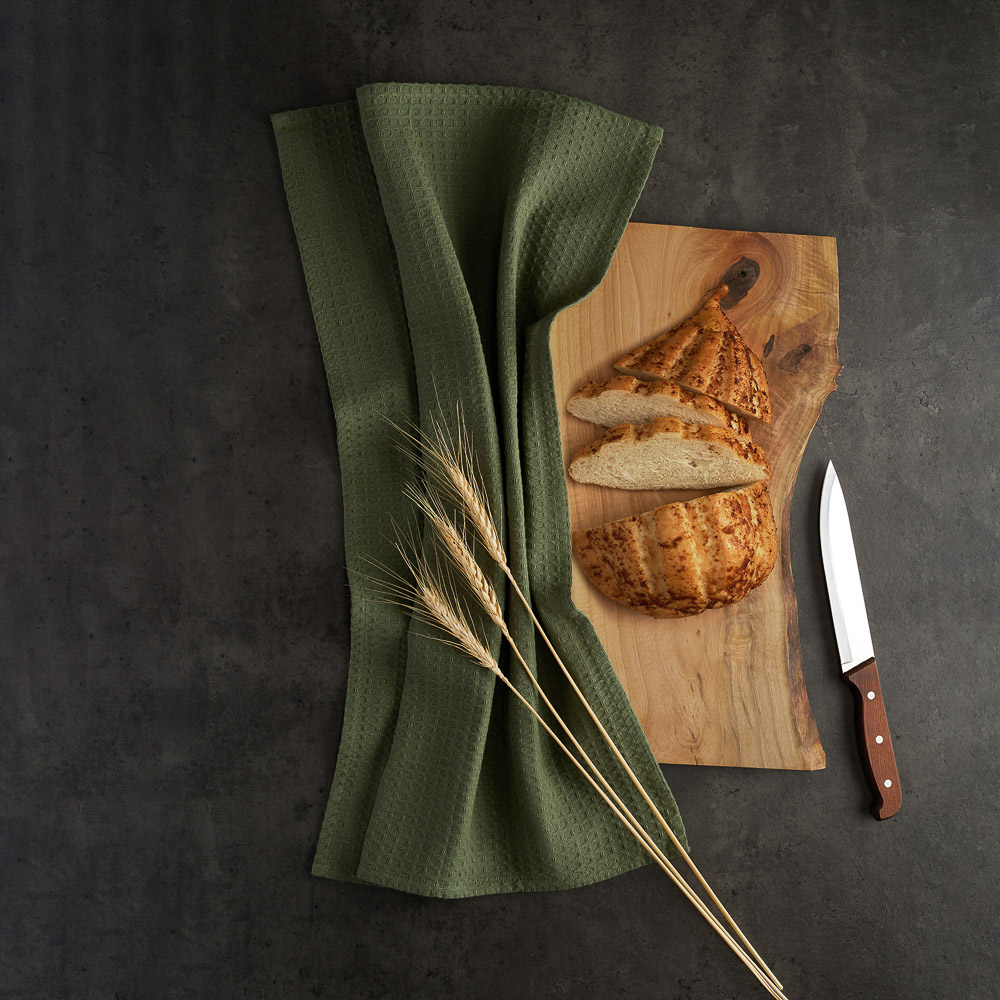 PROVANCE Эвкалипт Полотенце кухонное вафельное, 40х60см, 100% хлопок, зелёный, арт.№ 434-001