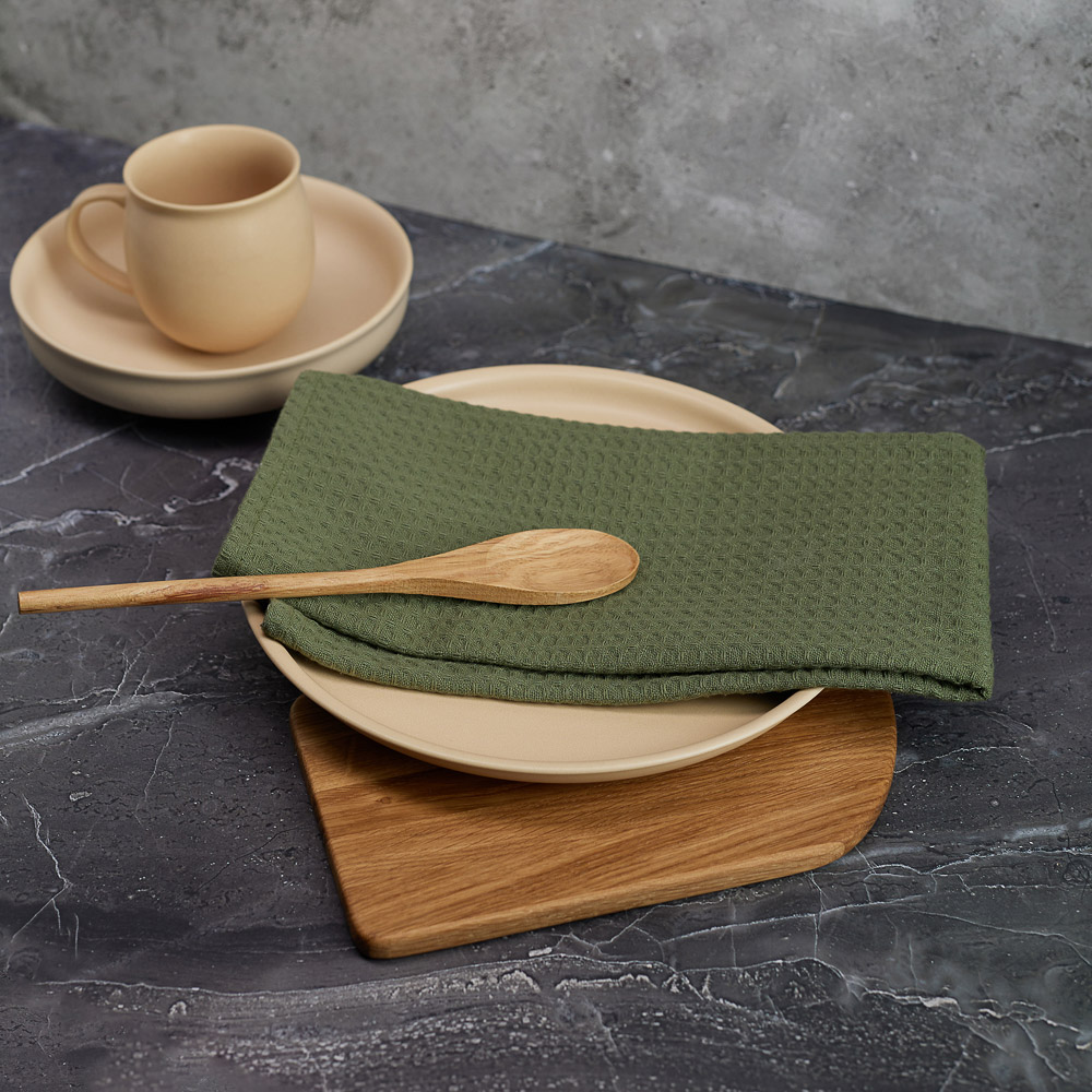 PROVANCE Эвкалипт Полотенце кухонное вафельное, 40х60см, 100% хлопок, зелёный, арт.№ 434-001