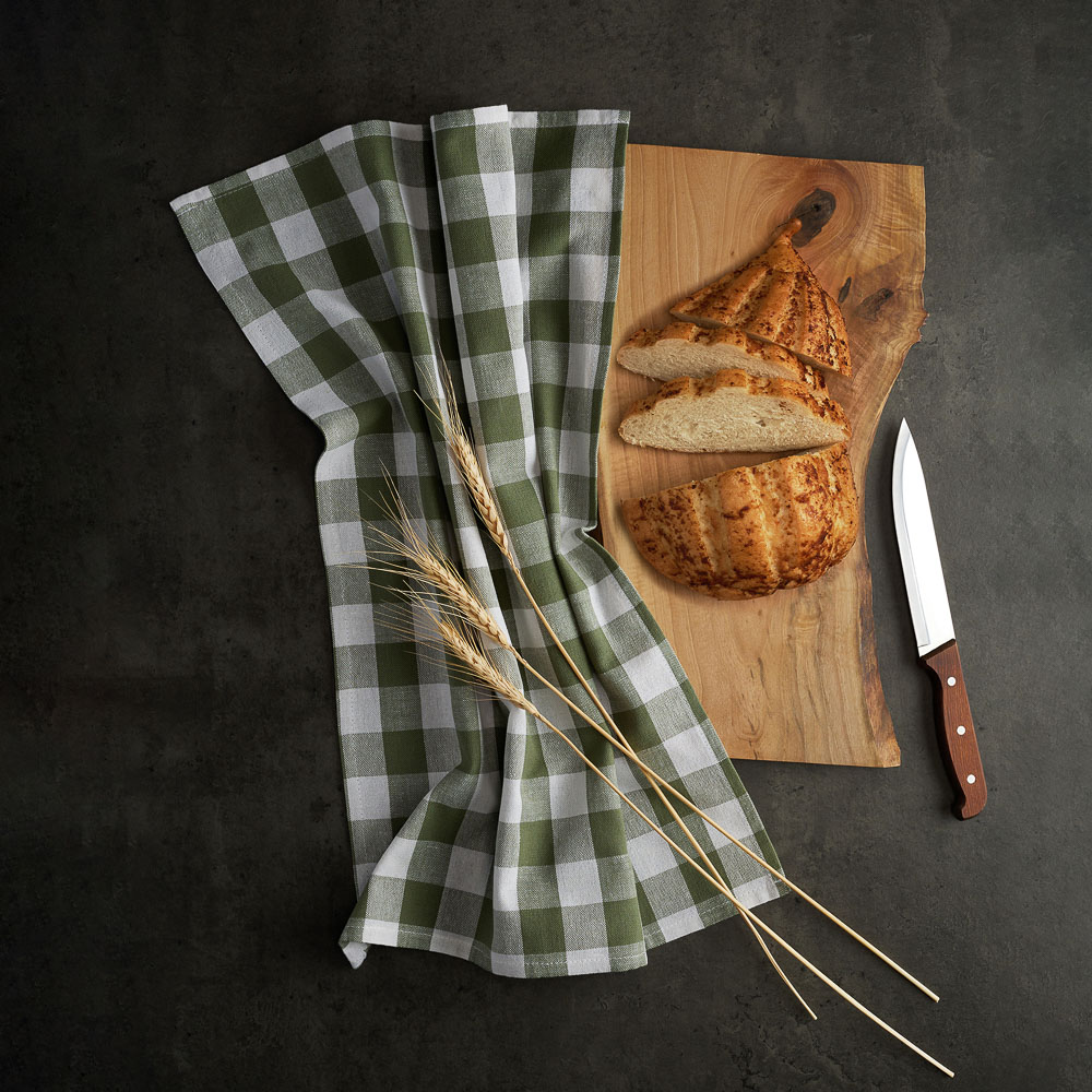 PROVANCE Эвкалипт Полотенце кухонное, 40х60см, 100% хлопок, клетка, зелёный, арт.№ 434-003