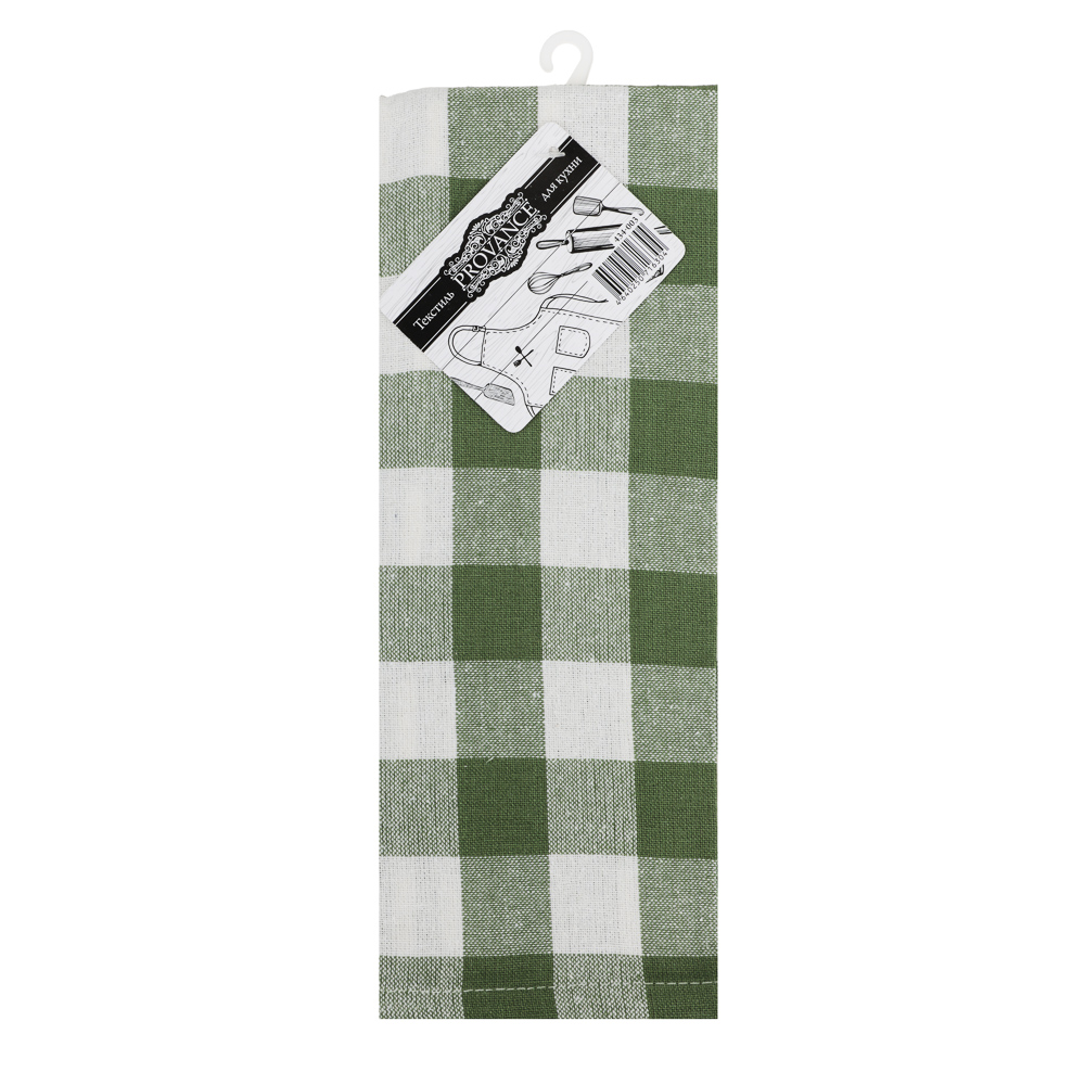 PROVANCE Эвкалипт Полотенце кухонное, 40х60см, 100% хлопок, клетка, зелёный, арт.№ 434-003
