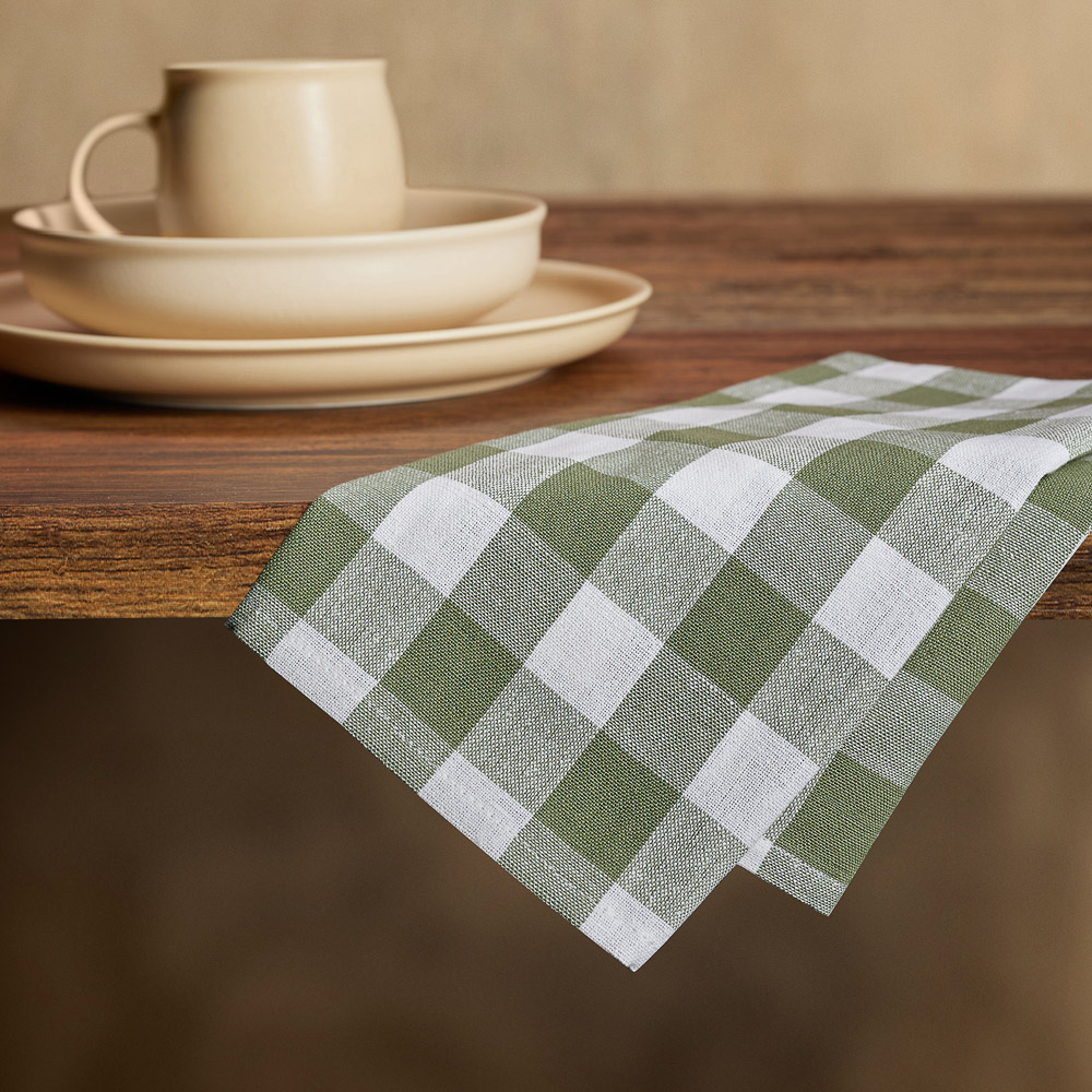 PROVANCE Эвкалипт Полотенце кухонное, 40х60см, 100% хлопок, клетка, зелёный, арт.№ 434-003