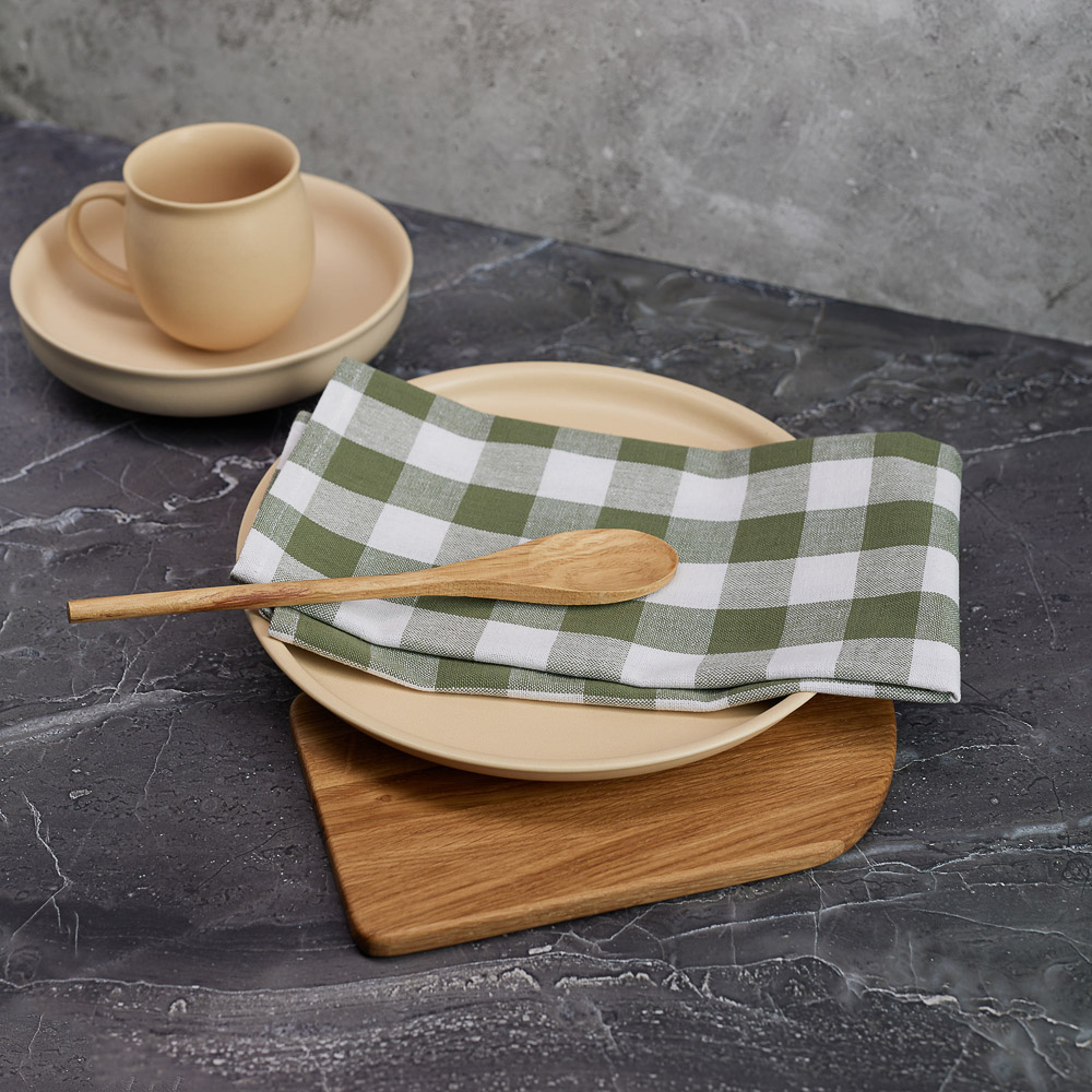 PROVANCE Эвкалипт Полотенце кухонное, 40х60см, 100% хлопок, клетка, зелёный, арт.№ 434-003