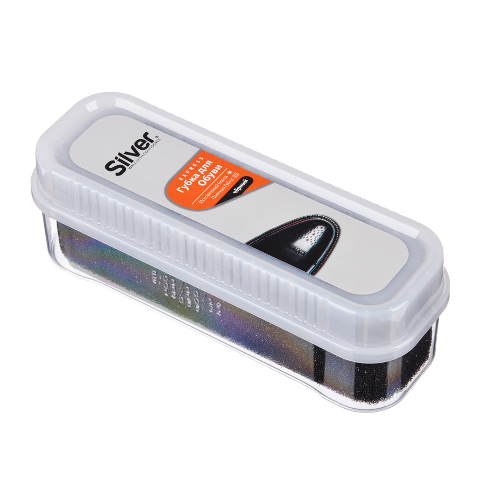 SILVER Губка для обуви узкая, чёрный, PS3001-01/2001-01, арт.№ 459-106