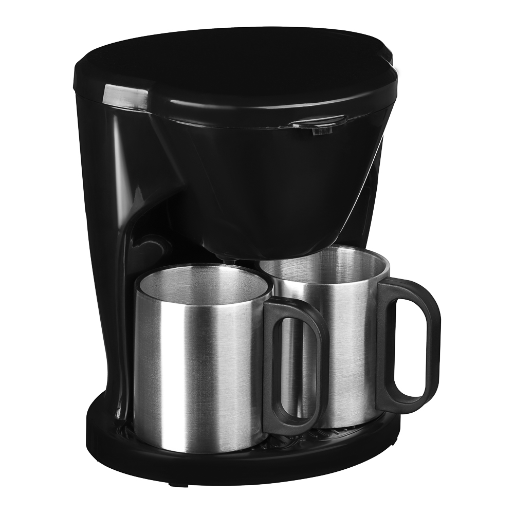 LEBEN Кофеварка капельная 500Вт, две металлические чашки 0,3л, арт.№ 286-025