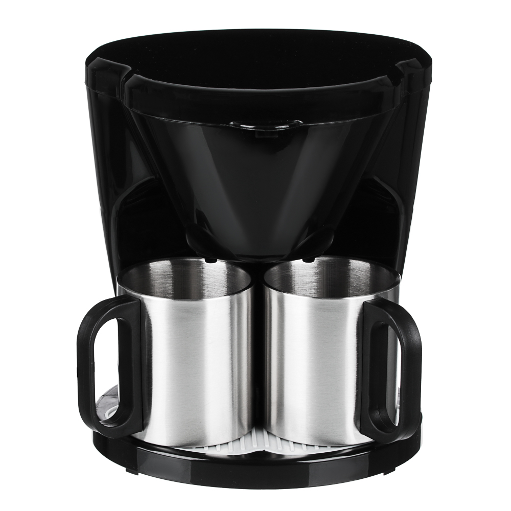 LEBEN Кофеварка капельная 500Вт, две металлические чашки 0,3л, арт.№ 286-025