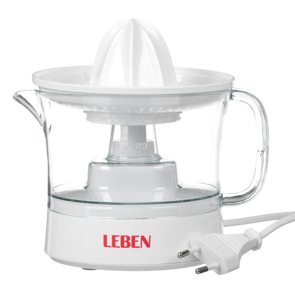 LEBEN Соковыжималка для цитрусовых, 25Вт, встроенная емкость для сока 0,5л, пластик, арт.№ 273-019