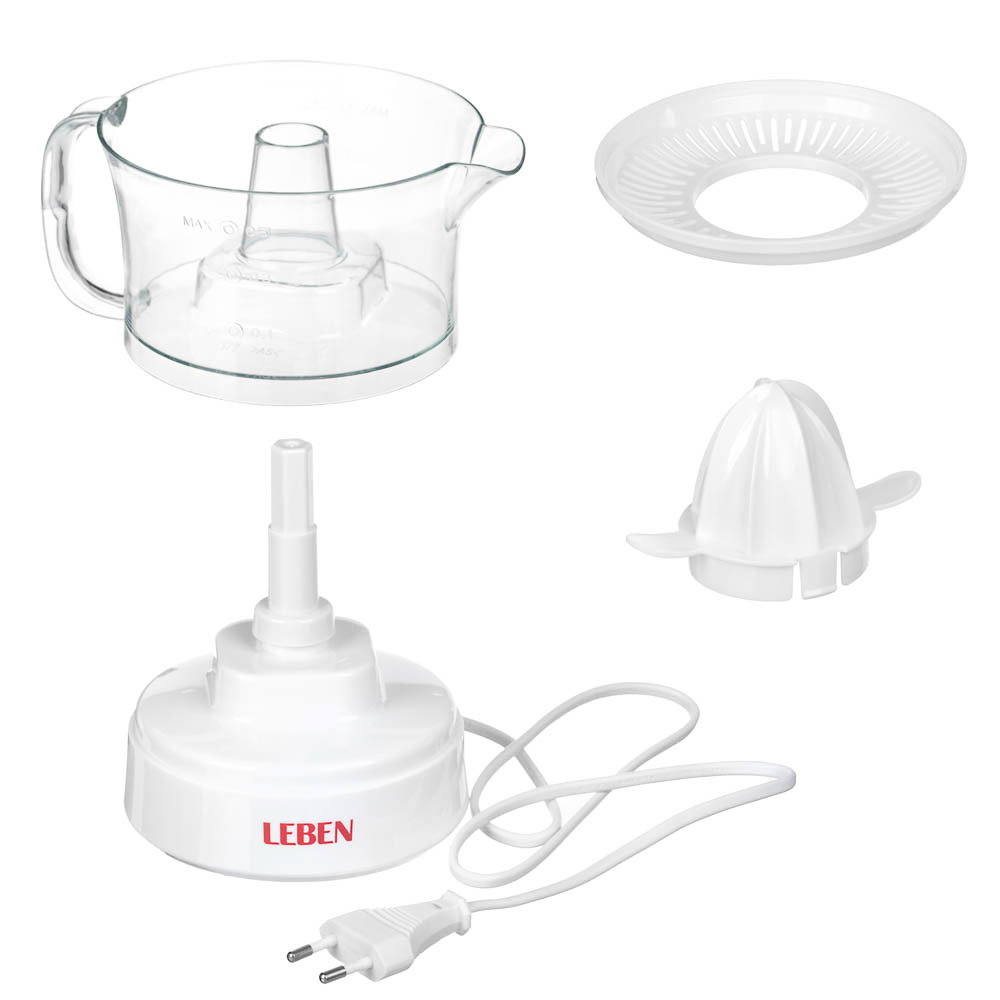 LEBEN Соковыжималка для цитрусовых, 25Вт, встроенная емкость для сока 0,5л, пластик, арт.№ 273-019