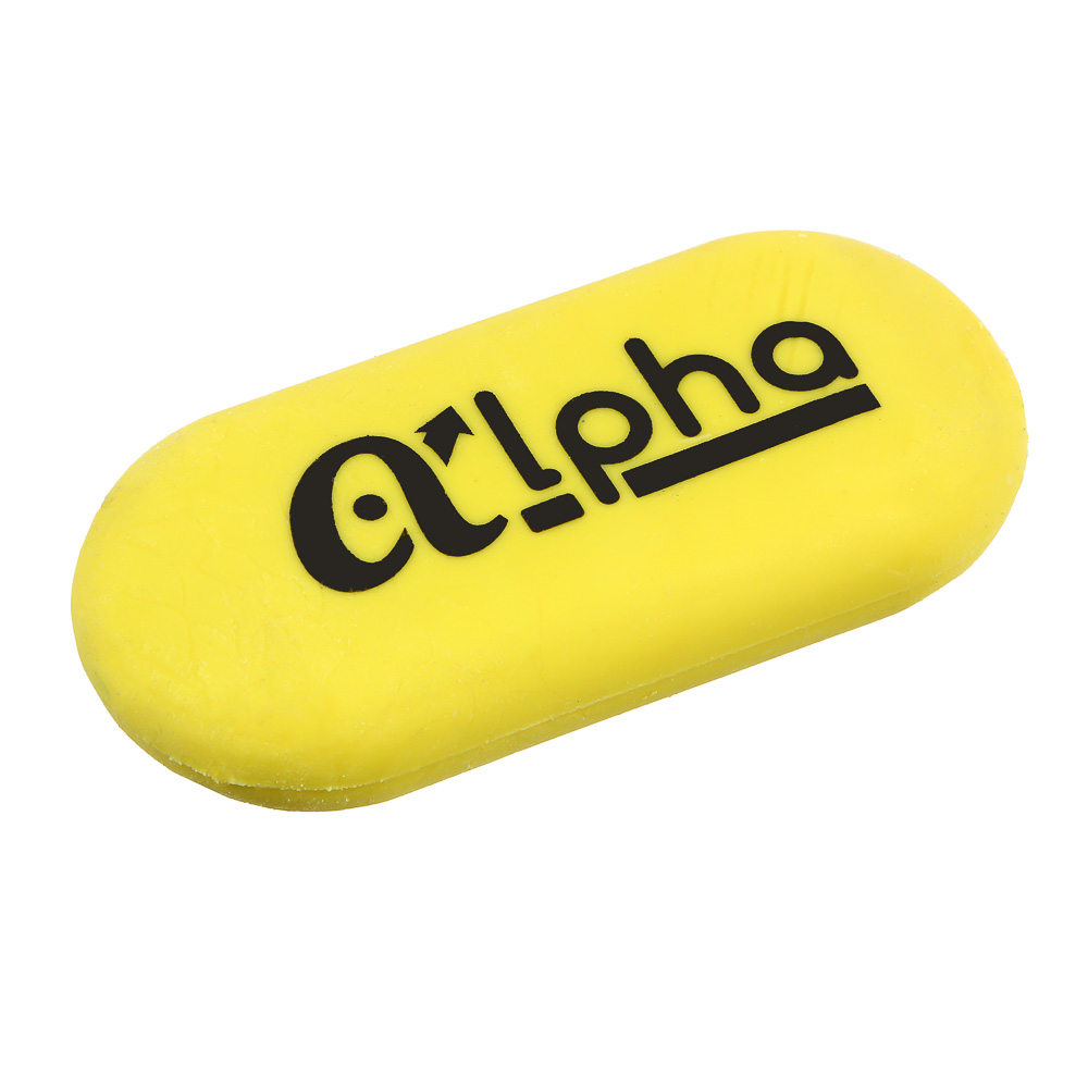 Ластик ClipStudio Альфа 5,7х2,6х1,2см, овальный, цветной, улучшенное стирание, ТПР, 3 цвета, арт.№ 607-010