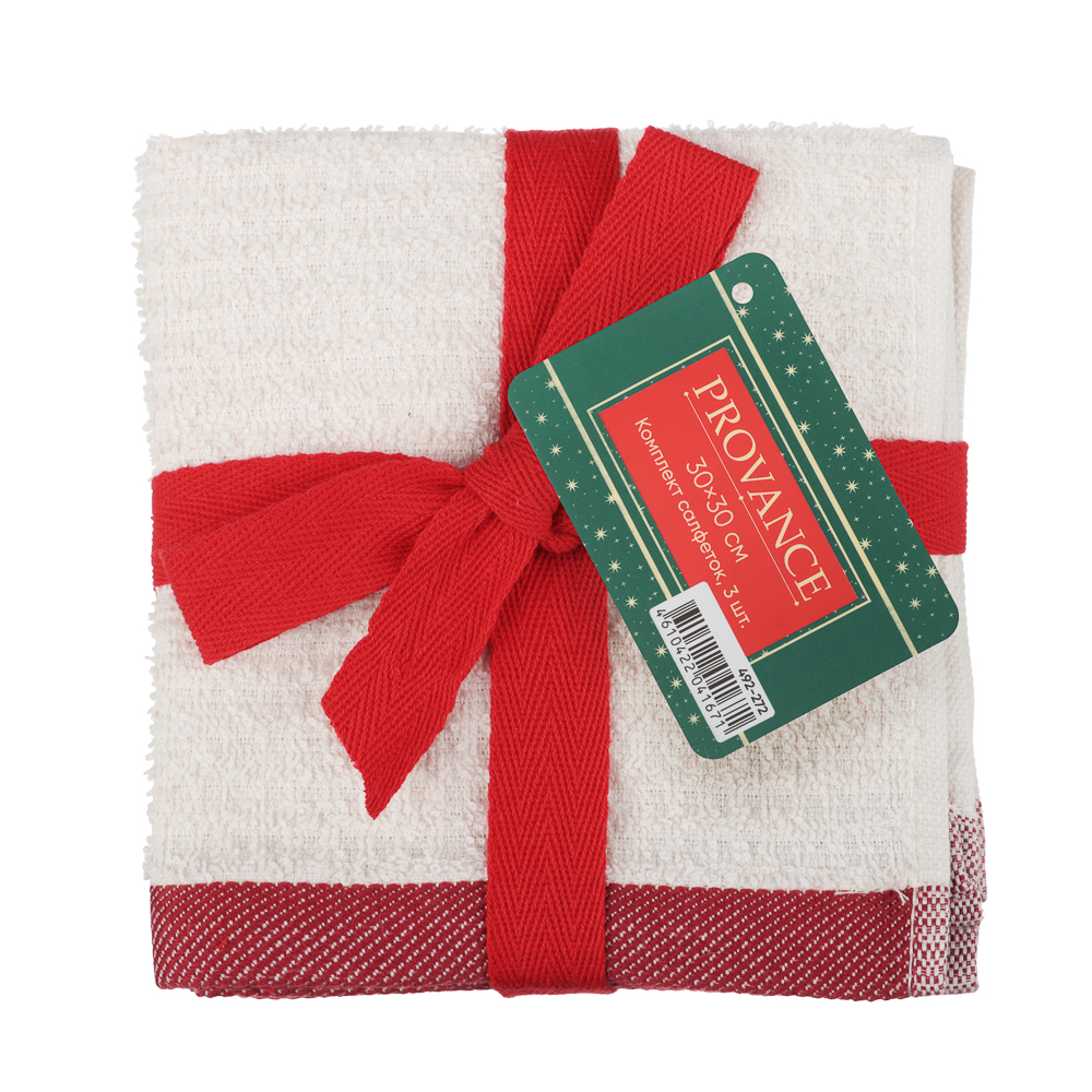 PROVANCE Щелкунчик Салфетка махровая в наборе 3шт, 30х30см, 100% хлопок, 3 дизайна, арт.№ 492-272