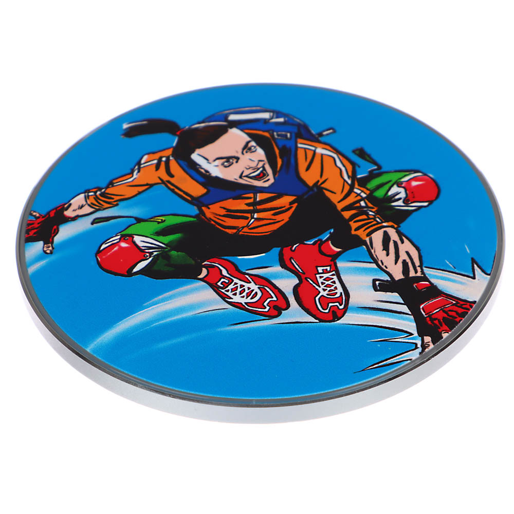 BY Беспроводное зарядное устройство Qi Герои, LED подсветка, 10W, D10см, Конек, арт.№ 916-302