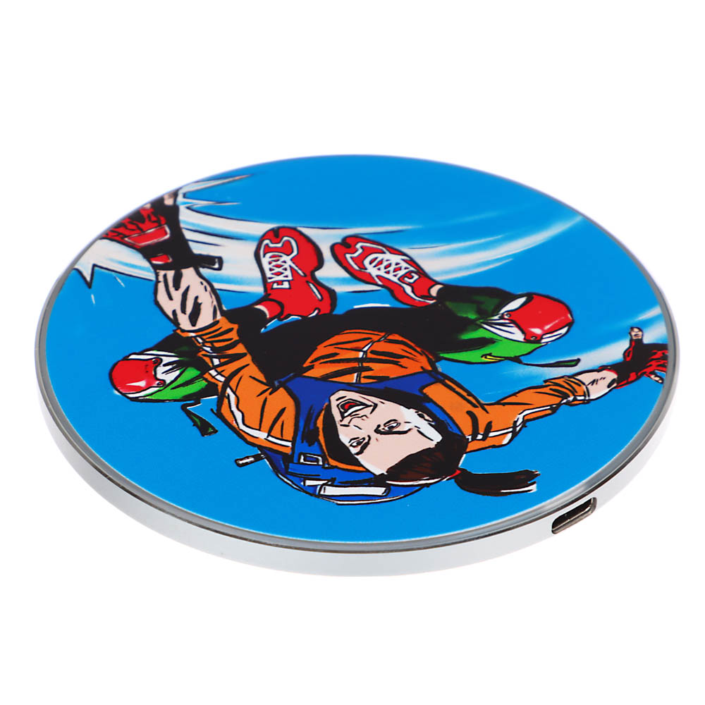 BY Беспроводное зарядное устройство Qi Герои, LED подсветка, 10W, D10см, Конек, арт.№ 916-302