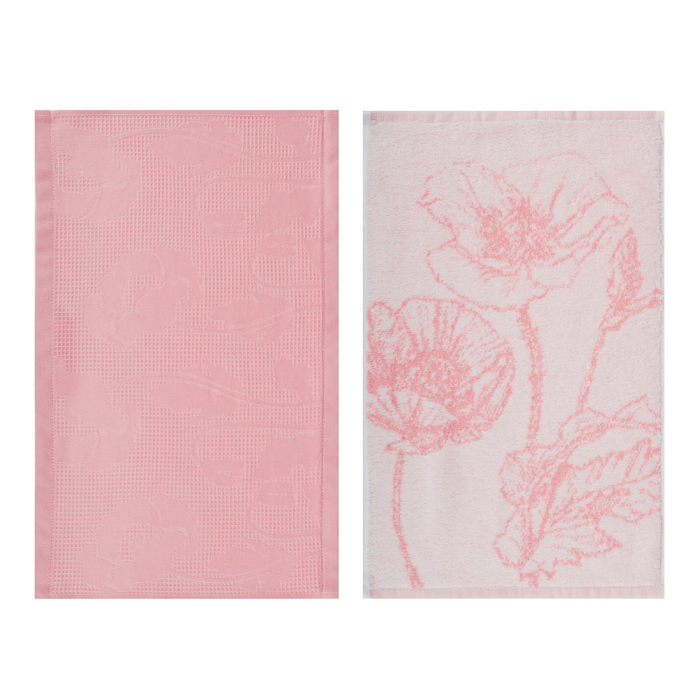 PROVANCE Маковое поле Комплект полотенец махра + вафля 2шт, 30х50см, 100% хлопок, арт.№ 488-075