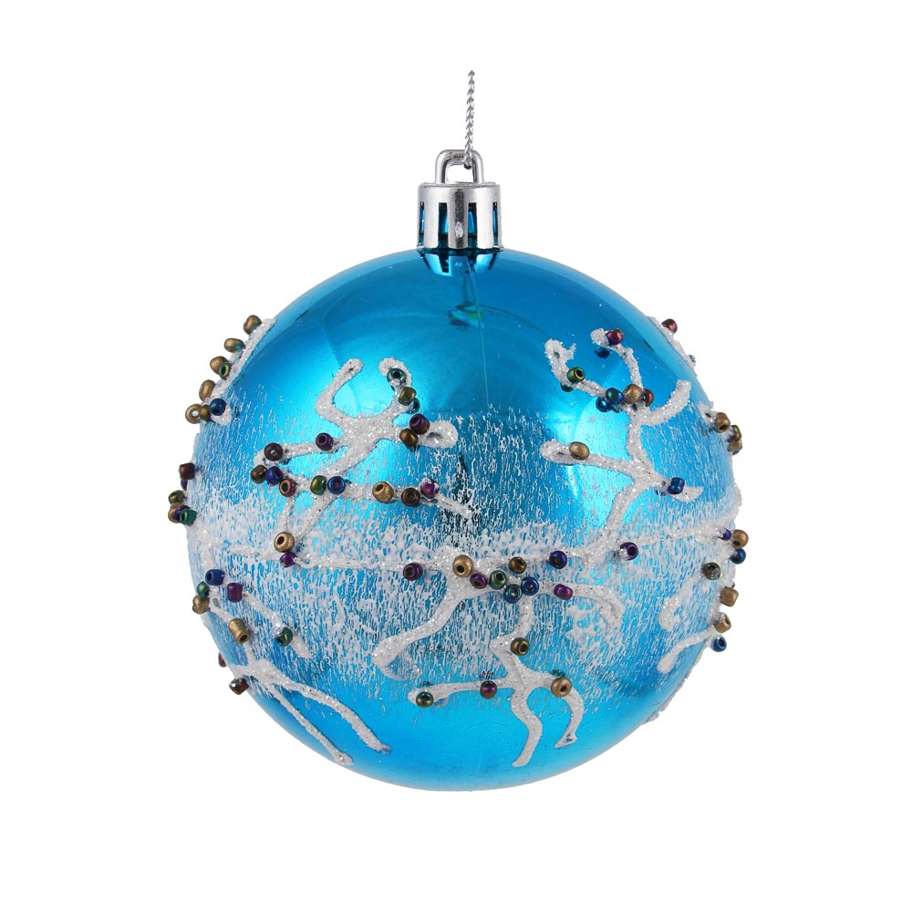 СНОУ БУМ Шар с декором из бисера, пластик, 8 см, 3 дизайна, арт.№ 374-480