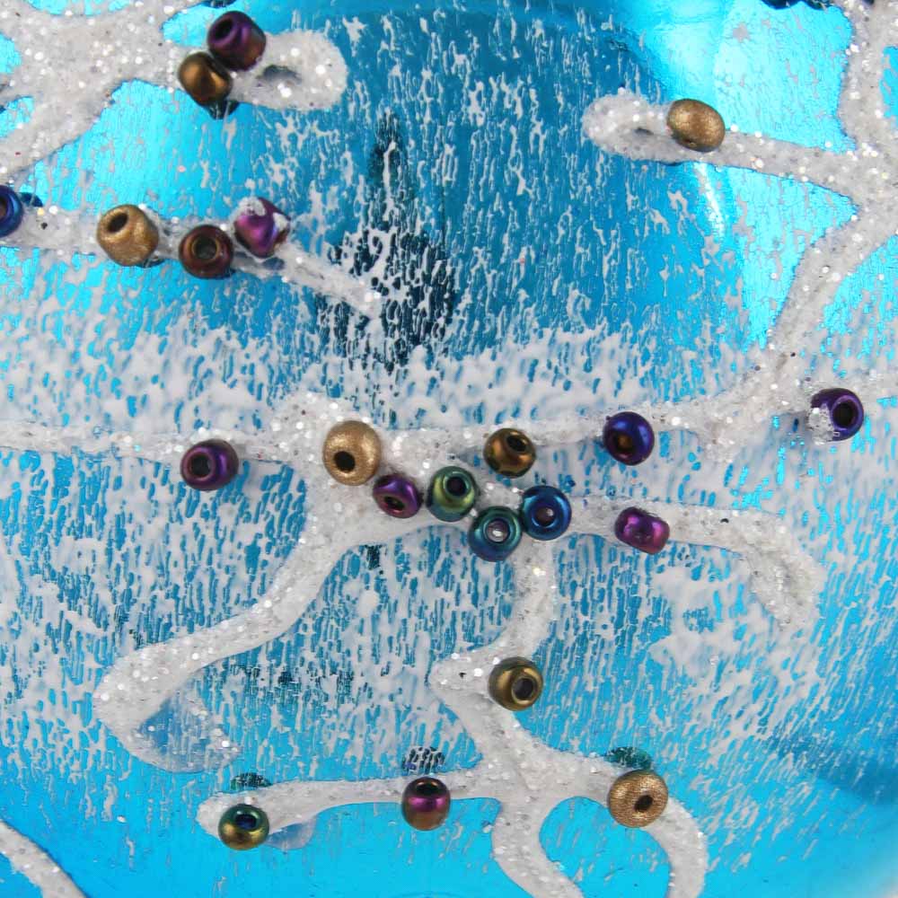 СНОУ БУМ Шар с декором из бисера, пластик, 8 см, 3 дизайна, арт.№ 374-480