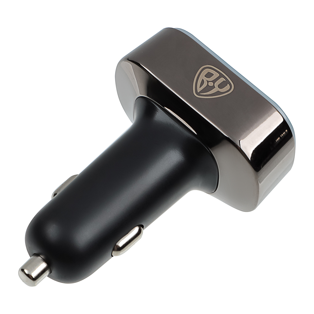 BY Зарядное устройство с подсветкой 12/24 В, 70 Вт QC, PD 2*Type-c/2*USB-A, алюминий, пластик, арт.№ 738-046