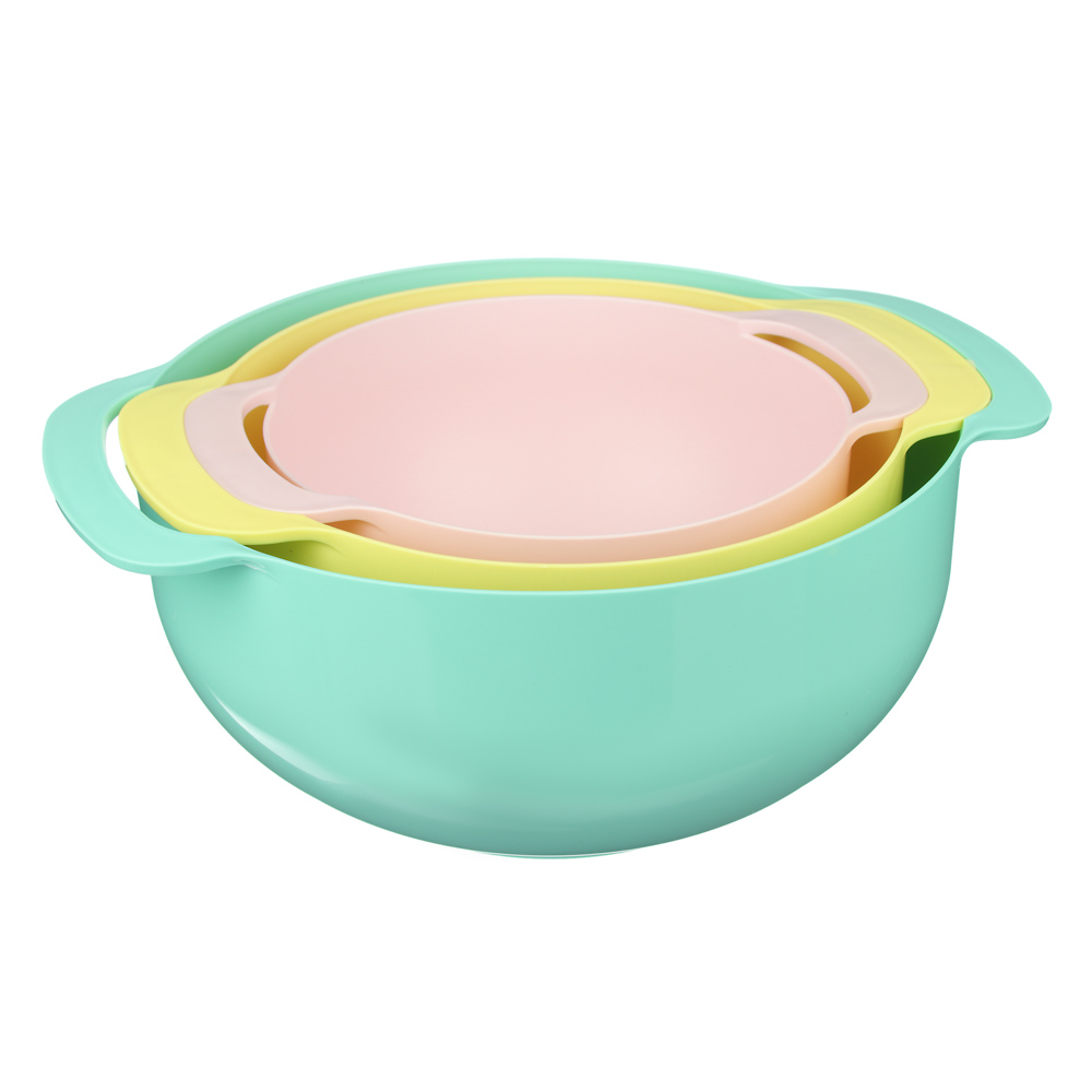 Набор для кухни 3 в 1 (миска 4,5л; дуршлаг 22см мм; миска мерная 1,2л), пластик, арт.№ 861-309