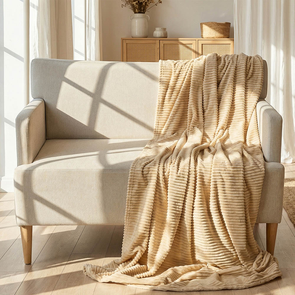 PROVANCE Мосс Плед микрофибра 150х200см, полоска, 260 г/м, 100% полиэстер, 2 цвета, арт.№ 486-223