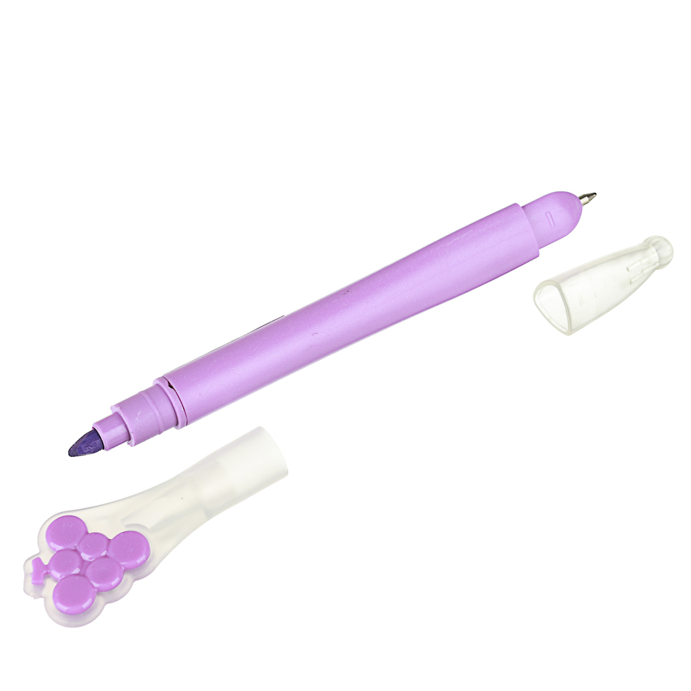 Ручка шариковая синяя с текстмаркером "Фрукты", 0,7мм, 15см, 4 цв. маркера, арт.№ 622-011