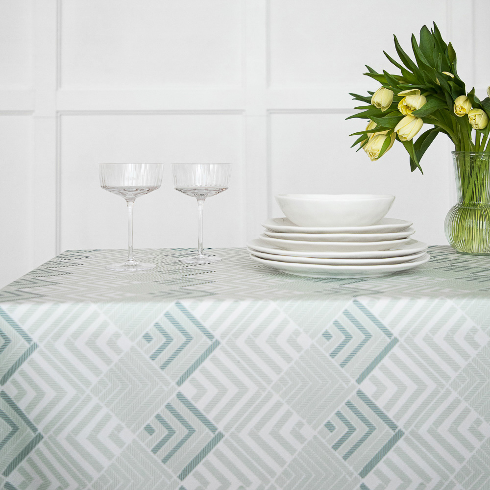 PROVANCE Хедж Скатерть текстильная 140х180см с водоотталкивающей пропиткой, зеленый, арт.№ 435-130