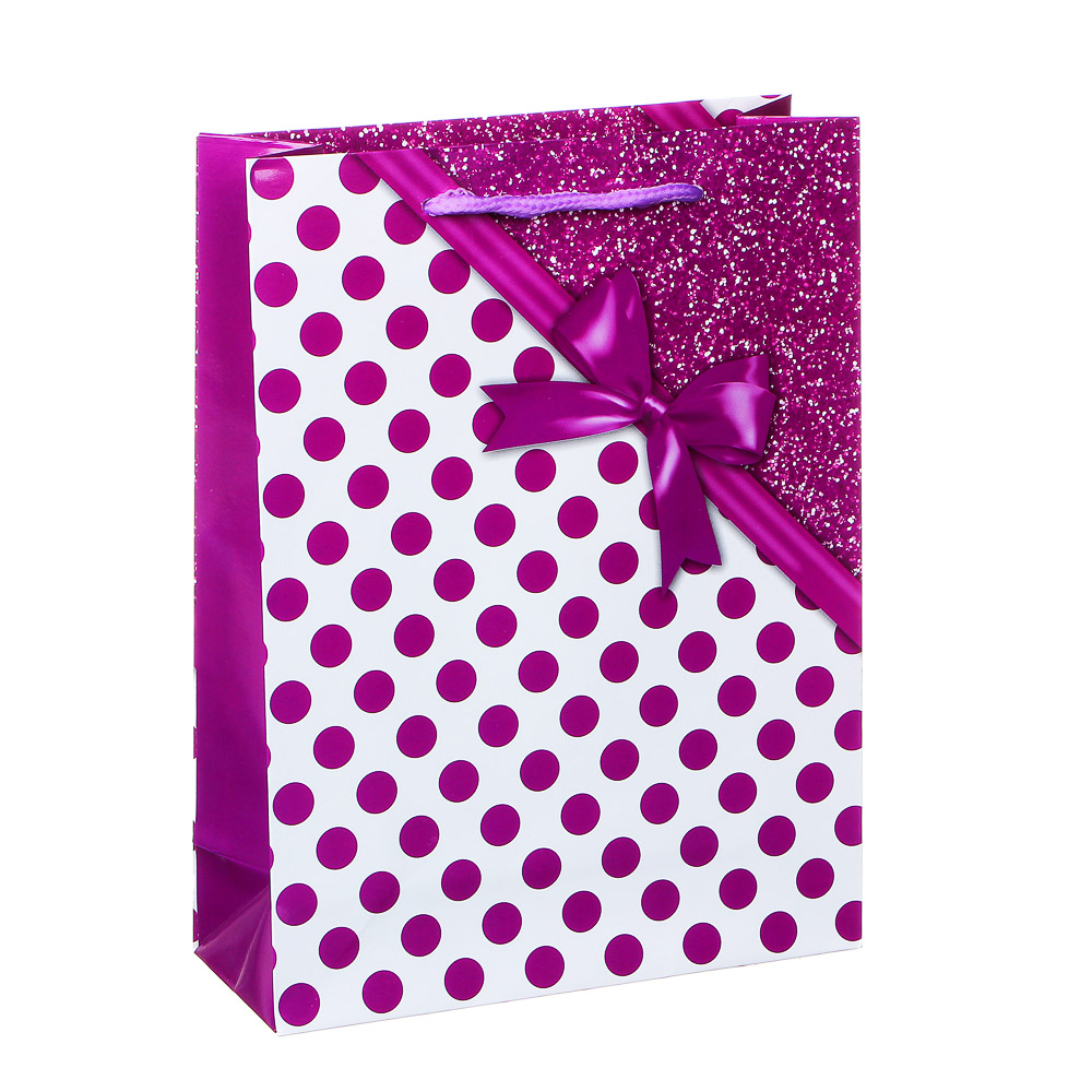 Пакет подарочный бумажный M 24х18х7 см, 8 дизайнов, арт.№ 513-682