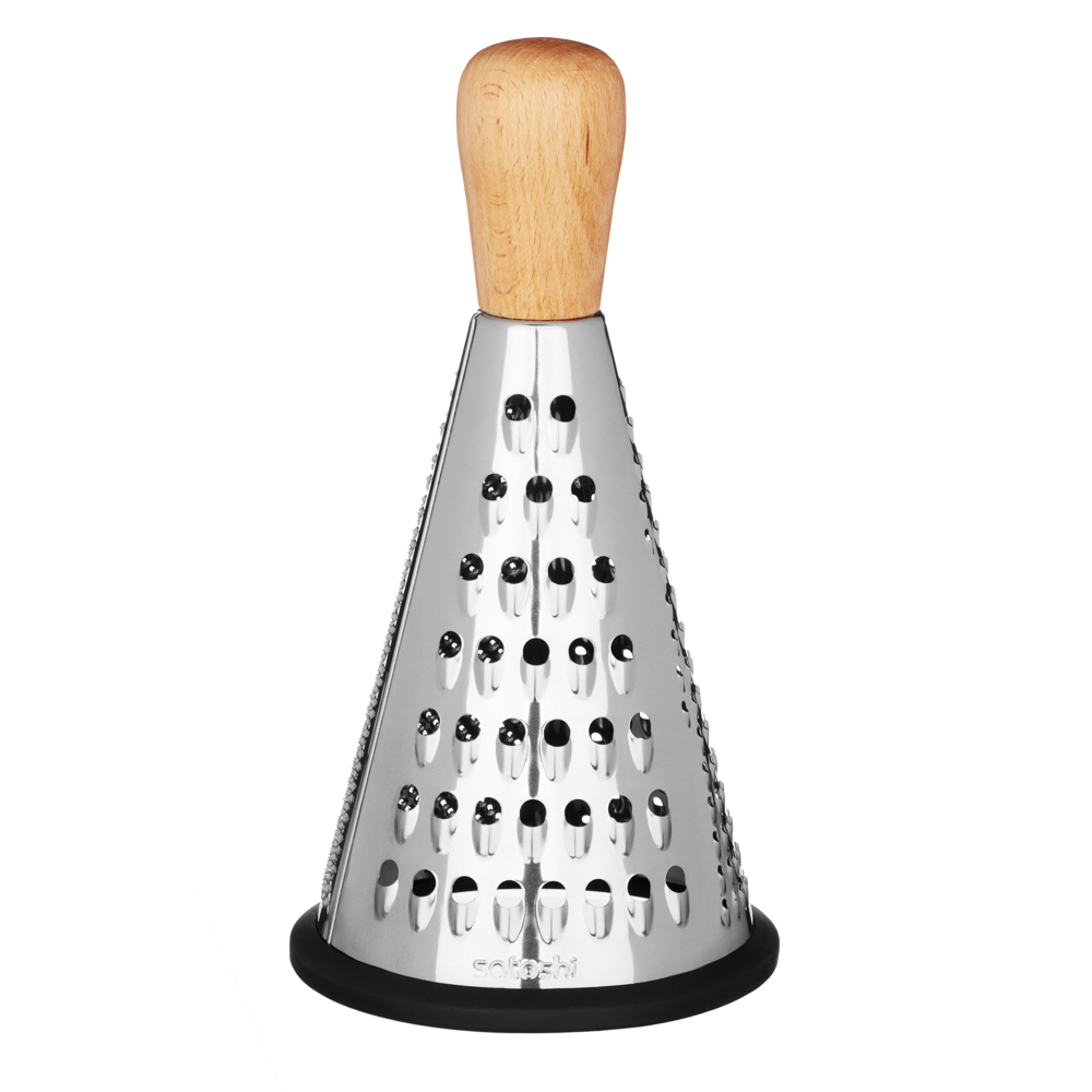 SATOSHI Терка 3-х сторонняя 20см, нерж.сталь, деревянная ручка, арт.№ 885-127