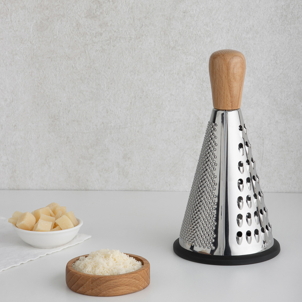 SATOSHI Терка 3-х сторонняя 20см, нерж.сталь, деревянная ручка, арт.№ 885-127