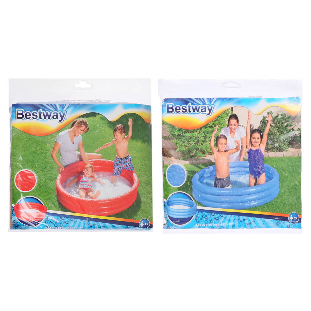 BESTWAY Бассейн надувной, ПВХ, 122х25см, 140л, от 2 лет, 51025, арт.№ 107-187
