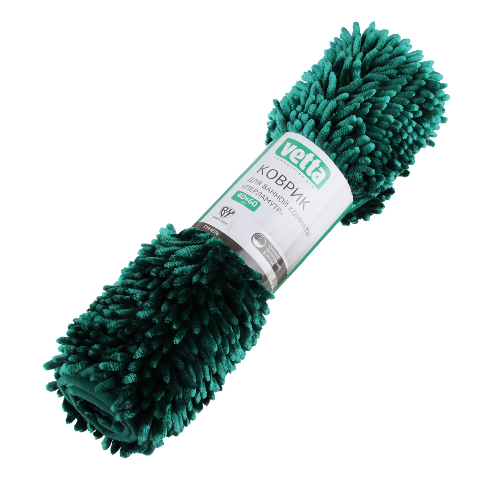 VETTA Коврик для ванной, синель, 40х60см, ворс 3,5см, "Перламутр", 3 цвета, арт.№ 462-646