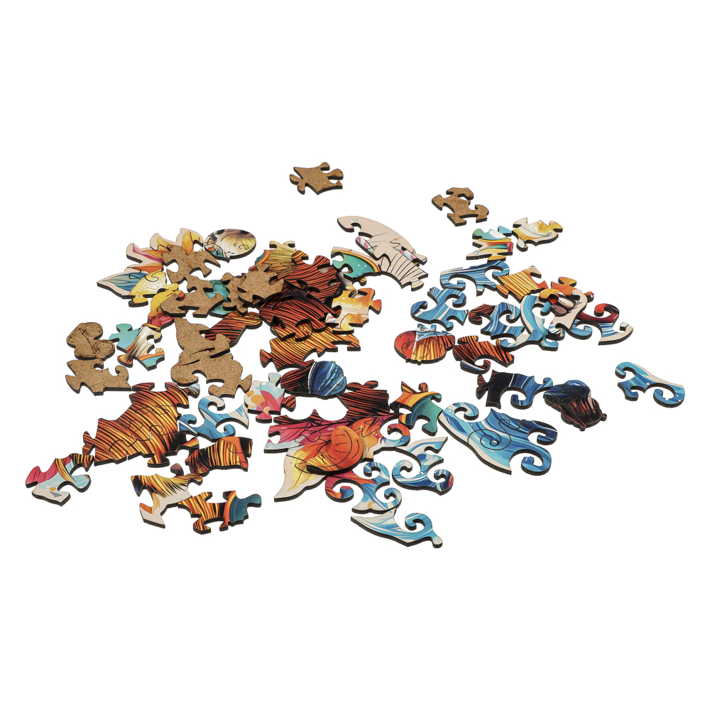 Пазл фигурный в ассортименте, 19х14,5х5см, ХДФ, бумага, 4 дизайна, арт.№ 262-555