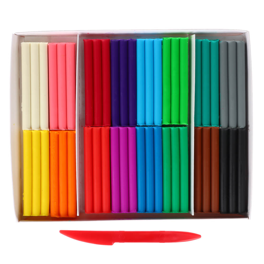 ЛУЧ Пластилин "Кроха", восковой, 16 цветов, 240 грамм, со стеком, в картонной коробке, арт.№ 239-062